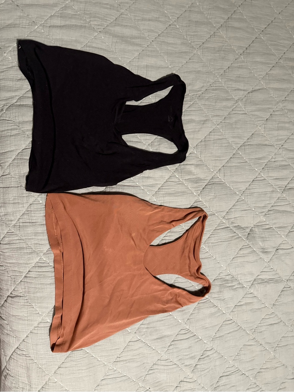 Women’s Racerback Crop Tank Top - Black and Rust